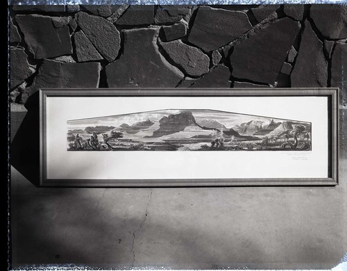 Copy of mural proposed for Zion Visitor Center lobby by Gael Lindstrom (1958).