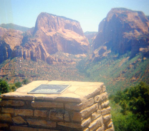 Color photos of trailside exhibits.