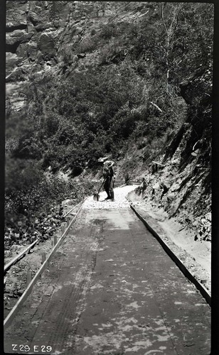 Narrows Trail construction- placing the base course of gravel.