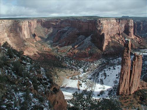 Exotic Species Removal Planning at Canyon de Chelly National Monument, Chinle, AZ - View at Spider Rock Overlook