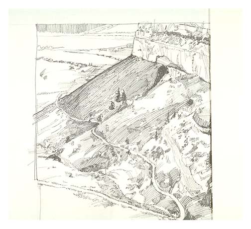 Trail switchback along the Saddle Rock Trail.