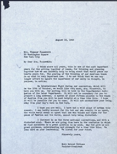 National Council of Negro Women, 1948