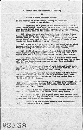 53729.BB--Property required from J. Martin Roll and Theodore Sickley--South Orange, NJ