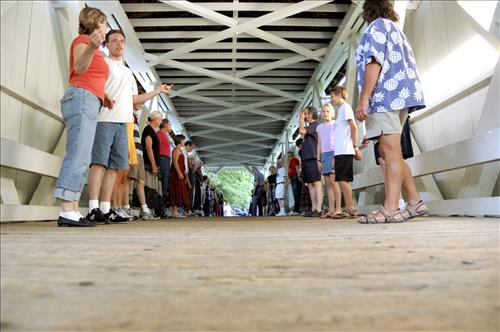 Everett Road Covered Bridge contra dancers 1