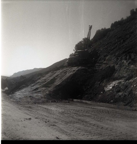 BW photos of rock slides in Kolob Canyons - 2x2.