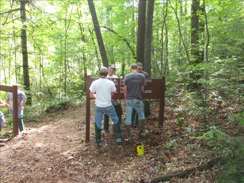 YCC crew performing work at Big South Fork NRRA, Summer of 2012.