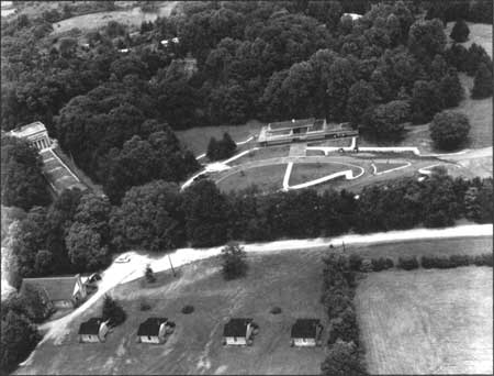 Aerial view of the Abraham Lincoln Birthplace Unit