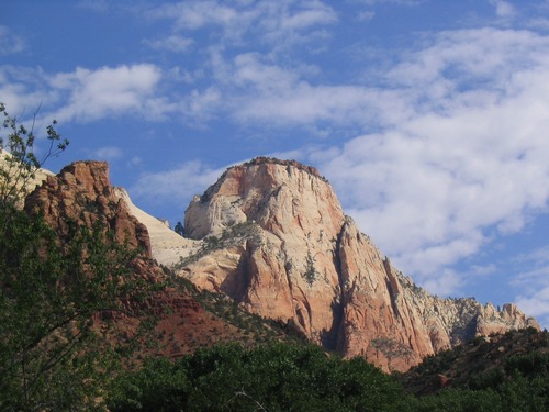 The Sentinel stands watch over the entrance to Zion Canyon