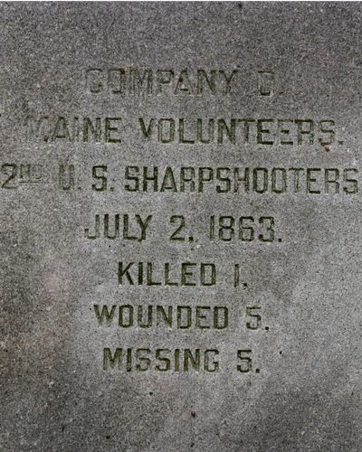 Co. D,2nd US Sharpshooters Monument