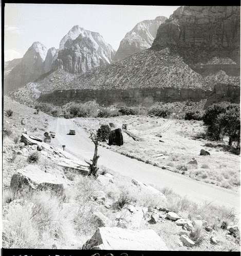 Location of right-of-way for new Highway 1 (State Route 9) from South Entrance to Virgin River Bridge.