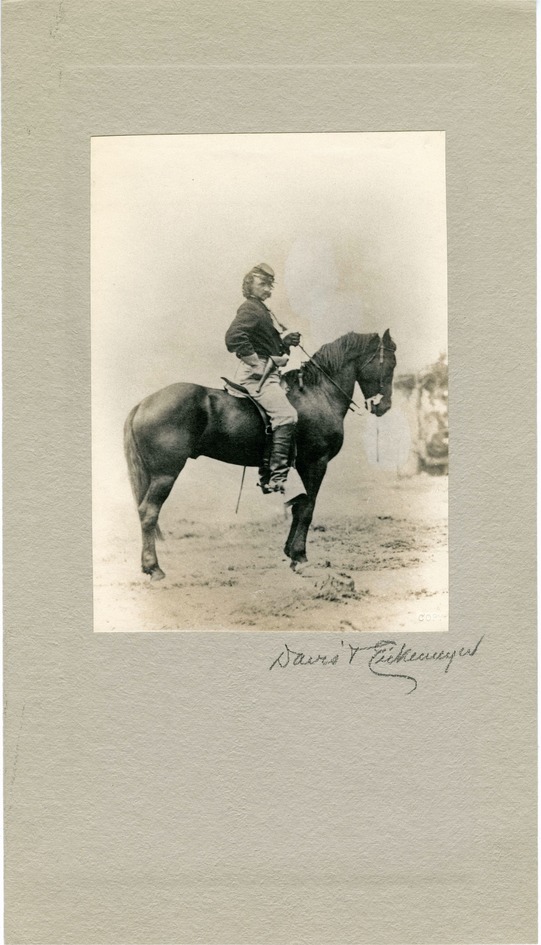 George Armstrong Custer Astride a Grey Horse