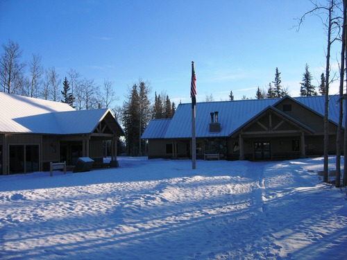 photo of HQ visitor center in winter