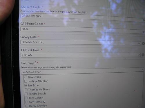 GRSM Accuracy Assessment. Plot Code: GRSM_AA_0001_1