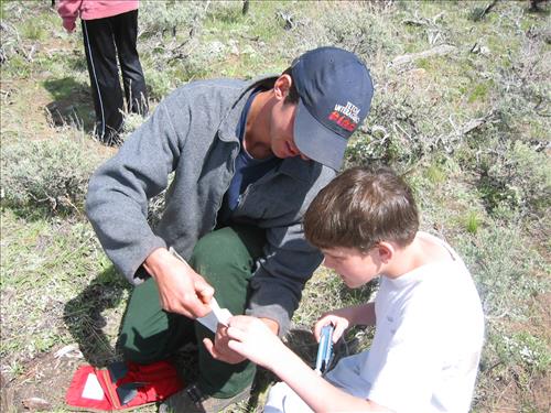 Students learning about fire at Kelly, Grand Tetons National Park
