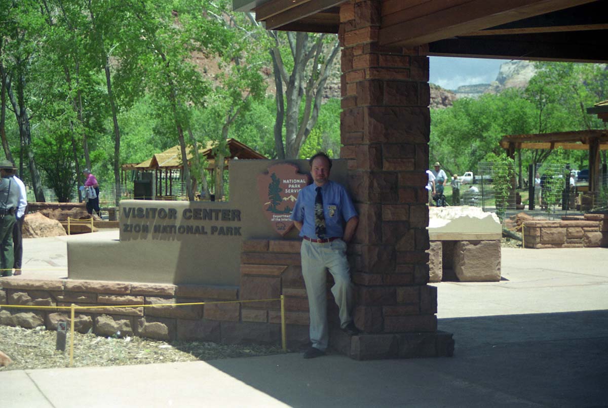 Color Photos of the official launch of the Zion shuttle system- same day as the new visitor center opening.