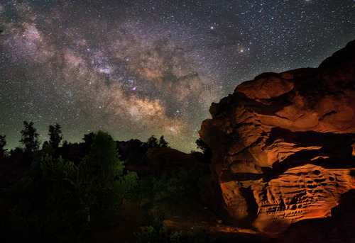 Small holes on the side of a sandstone