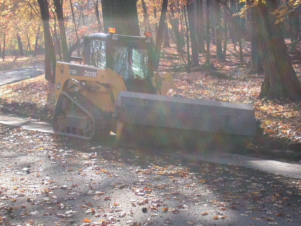 Cleaning of the historic road gutters. This project is part of several ongoing construction and rehabilitation projects in the park.