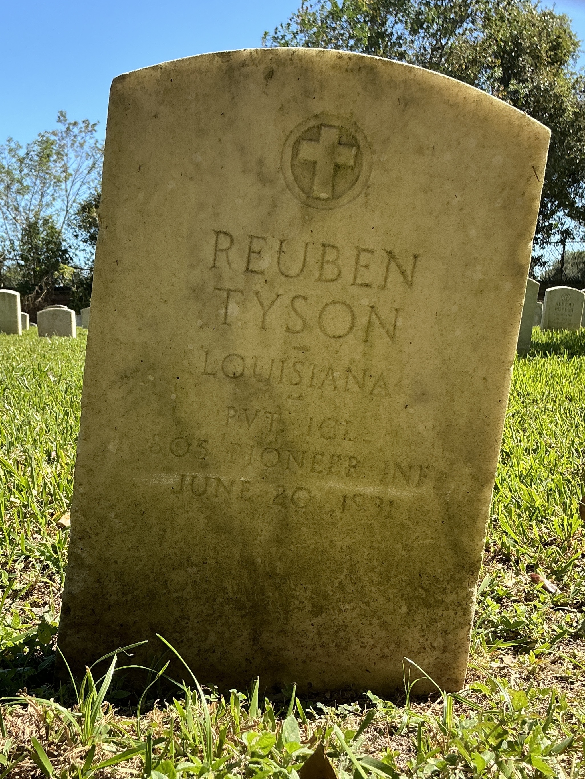 Front of upright marble headstone with flat face.