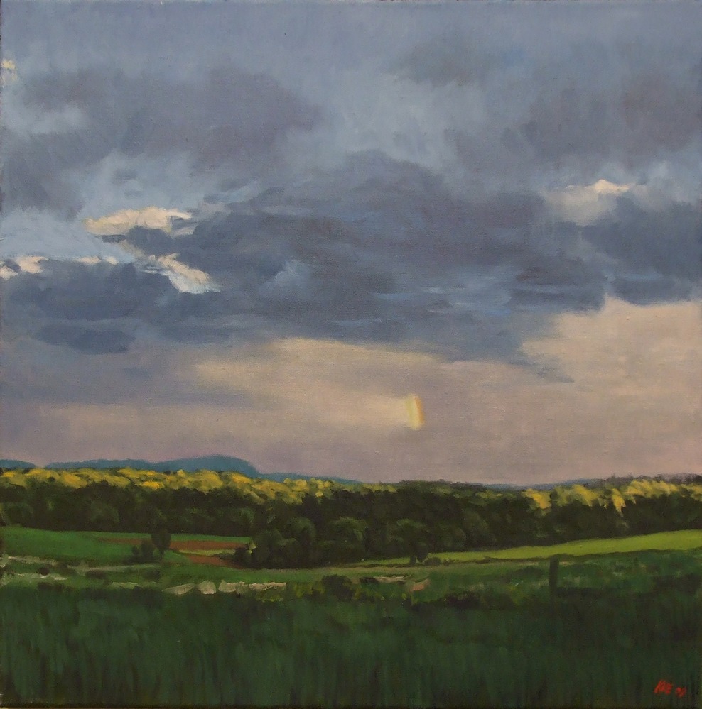 artist: Kathryn Edwards Impressionistic view of Willard Mountain as seen from the Hudson River Valley adjacent to Saratoga National Historical Park.