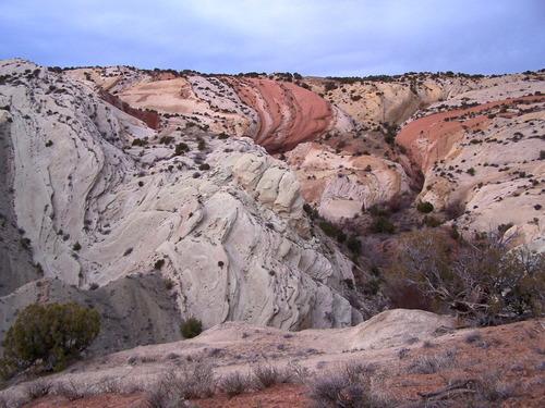Various rock layers of different colors were twisted and folded by the uprising of the Rocky Mountains.