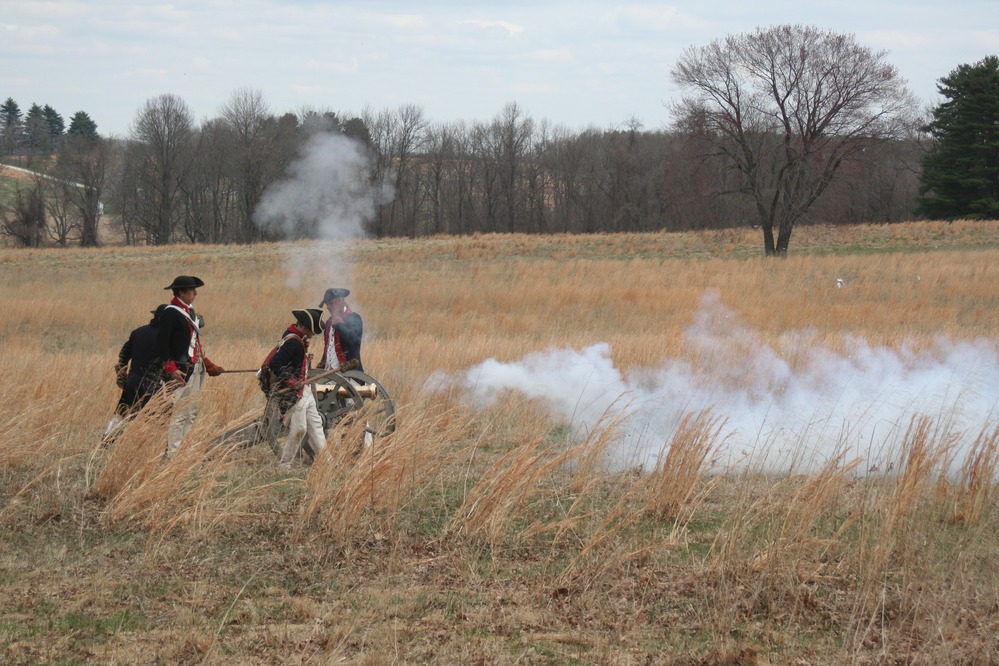 Rangers fire the artillery in a demonstration for the junior ranger program.