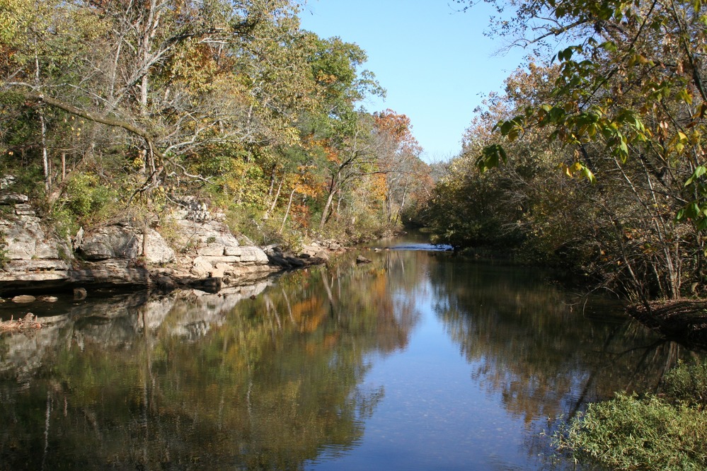 A view of the river looking north.