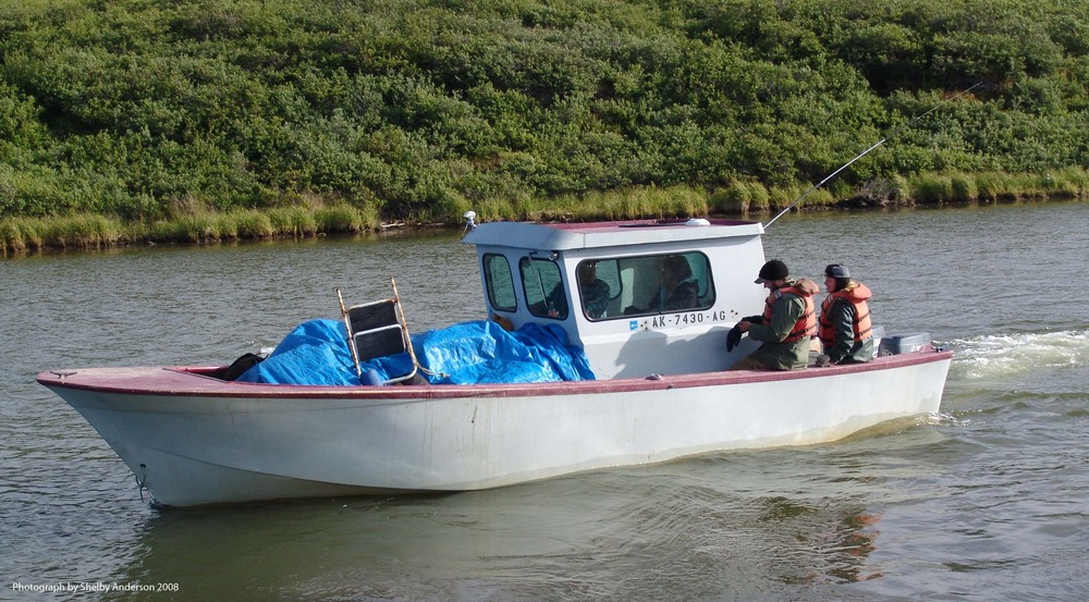 Transporting gear and crewmembers back to town, August 2009.