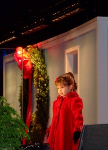 "America's Got Talent" finalist Kaitlyn Maher who is four-year old performed at the lighting ceremony.