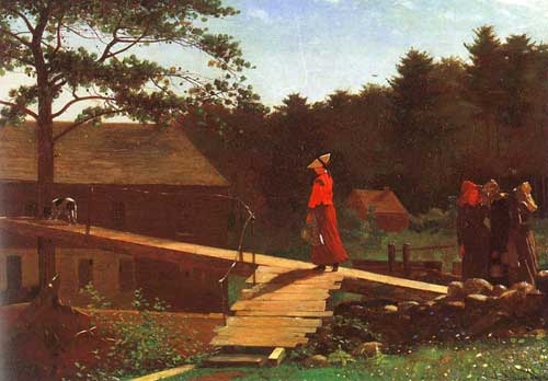 In Winslow Homer's "Morning Bell", young women begin their day's labor at a small rural mill. As the mills grew, more and more women came from all over New England for the advantages and steady pay the Lowell mills offered.