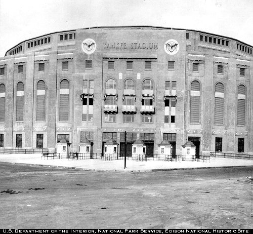 Yankee Stadium, New York, built with Edison Portland Cement, main entrance. 08.110/2