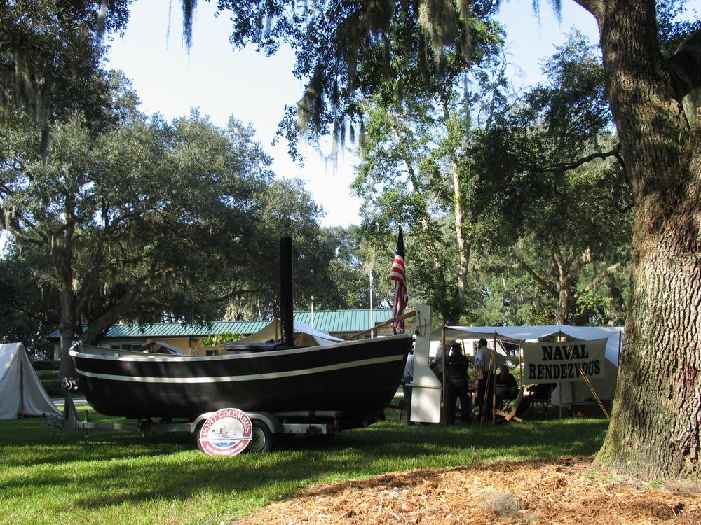 Port Columbus naval reenactors' launch and tent