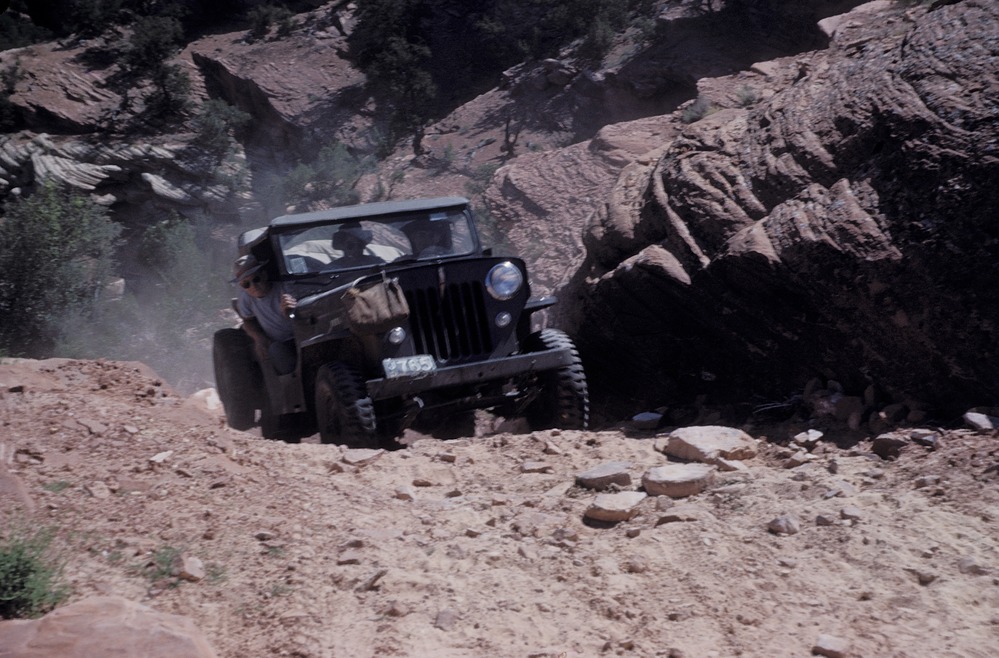 Climbing Elephant Hill, circa 1953.