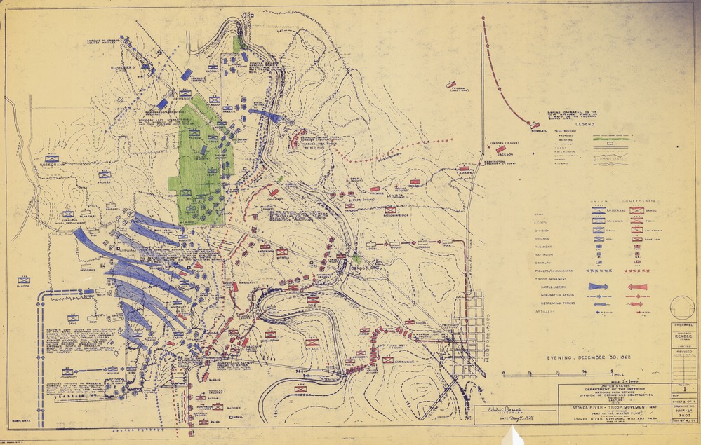 Map depicts troop movements and positions on December 30, 1862.
