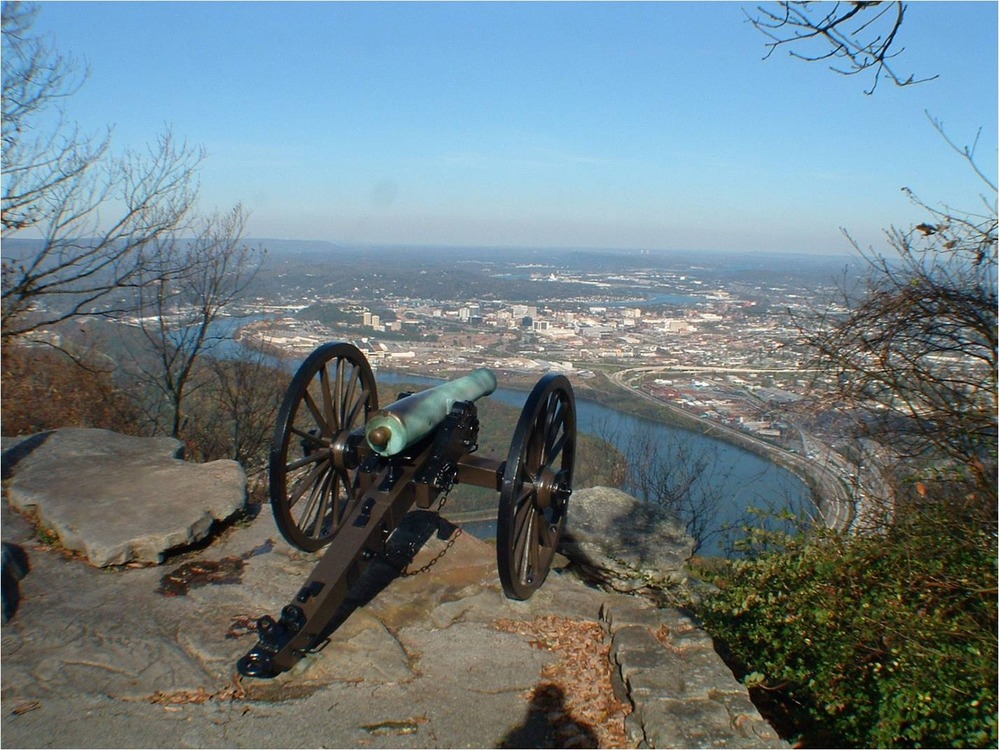 Cannon on the eastern brow of Lookout Mountain.