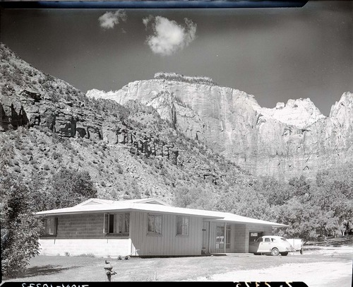 Residence Building 15, west temple in background, Oak Creek.