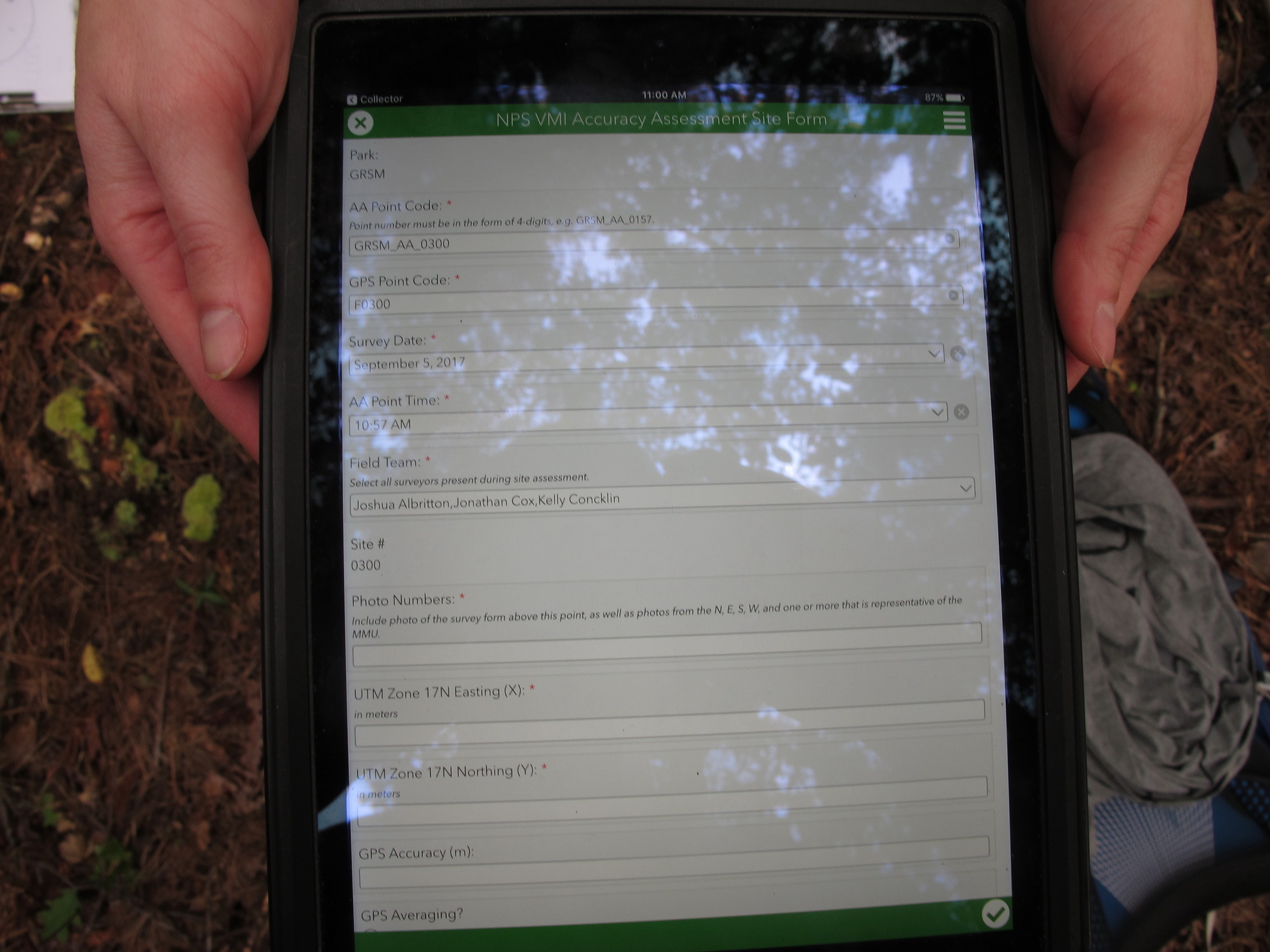 GRSM Accuracy Assessment. Plot Code: GRSM_AA_0300_1