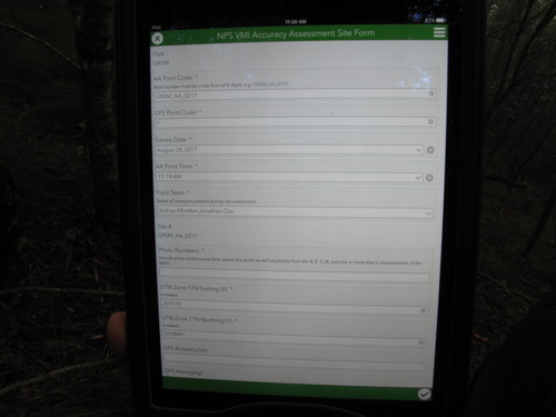 GRSM Accuracy Assessment. Plot Code: GRSM_AA_0217_1