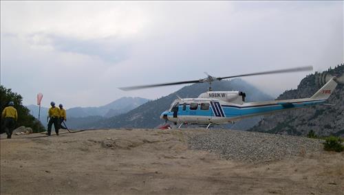 Helicopter operations on the Comb Complex wildfire, Sequoia and Kings Canyon National Parks, summer 2005