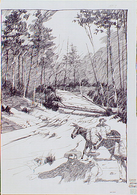 O'Neil Expedition in rain forest. In 1890, United States Army Lieutenant Joseph O'Neil led an expedition to map and explore the inner Olympic Peninsula.