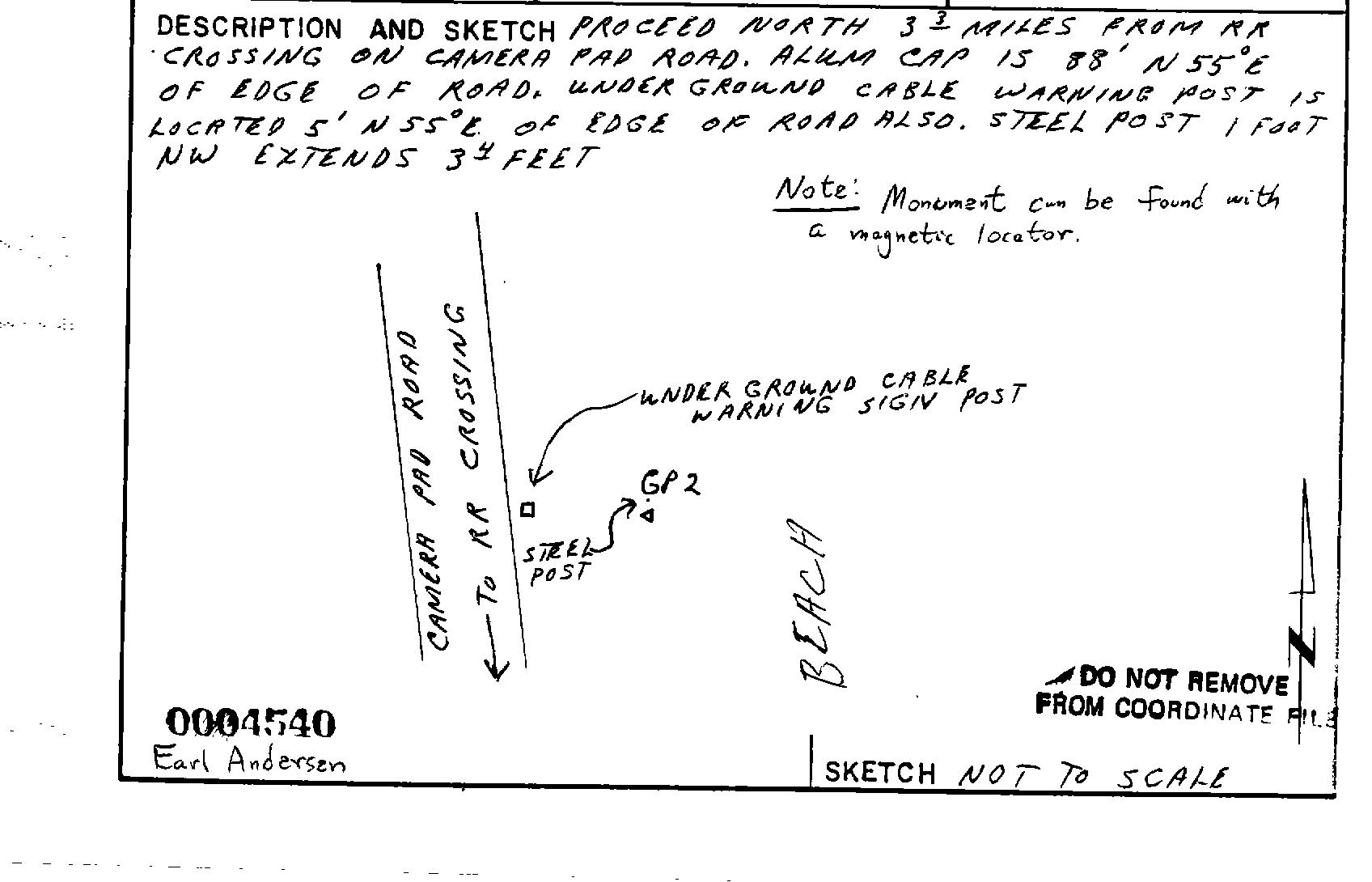 00004540 Survey Monumentation Sketch