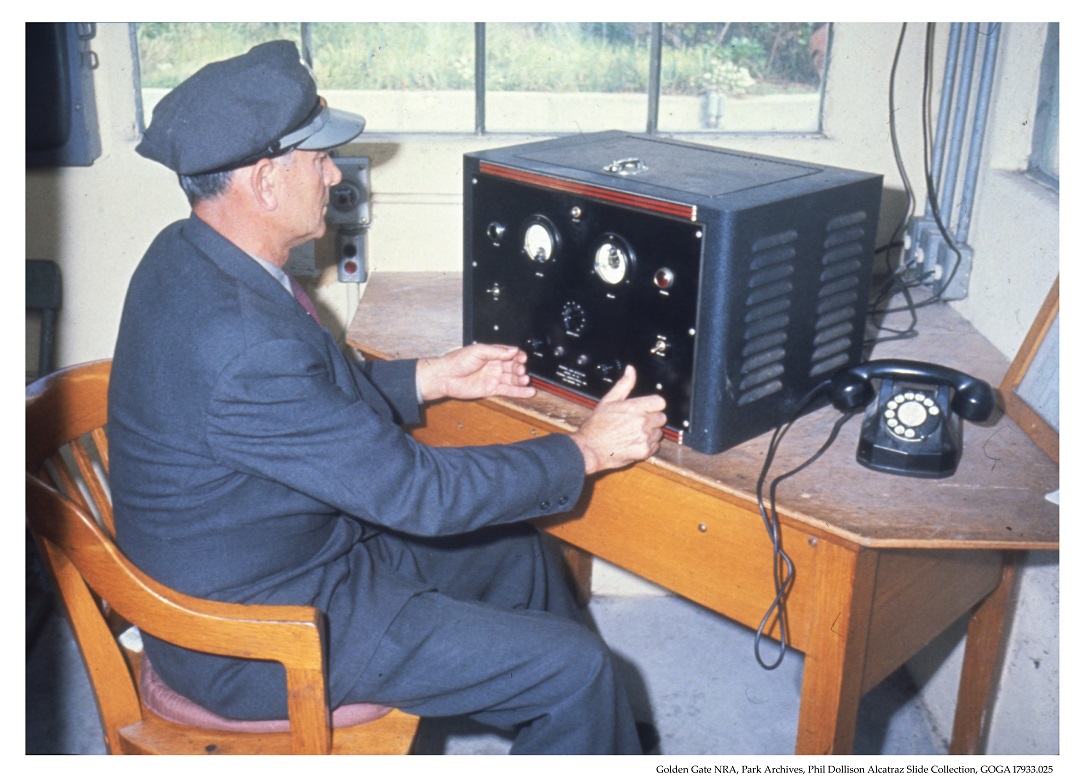 Guard at metal detector station