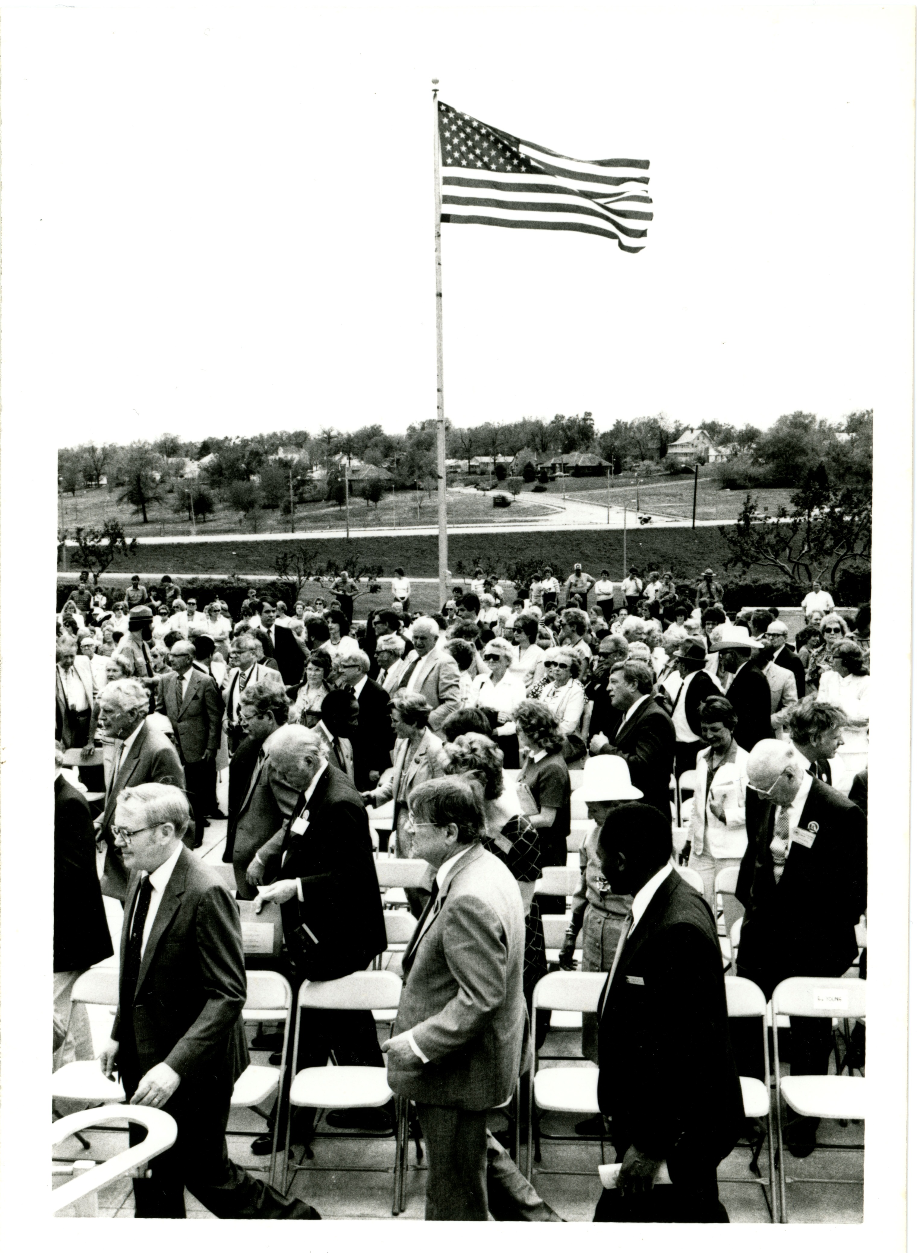 Black and white photos of HSTR dedication HST library and HST home