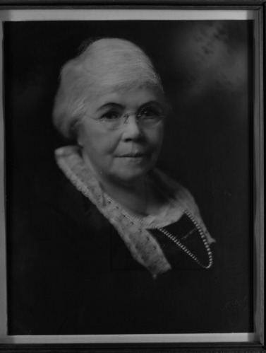 Mrs. John Degnan taken on the occasion of Mr. and Mrs. Degnan's Golden Wedding Anniversary. / DEGNAN, MRS. JOHN Yosemite Nat'l Park November 26, 1951; Born in Ireland May 3, 1856. Died in San Francisco on December 17, 1940 and buried at Santa Clara Catholic Cemetary. With her husband came to Yosemite 1884 and set up a bakery business and delicatessen.
