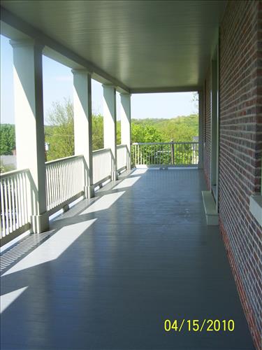 Historic Lockwood House west porch deck restored April 2010 in Harpers Ferry National Historical Park