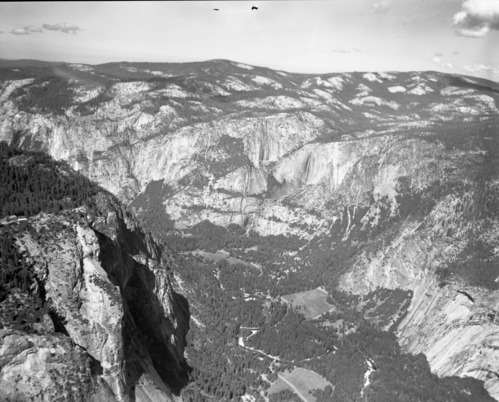 Yosemite Valley. Aerial photograph of flight over park.