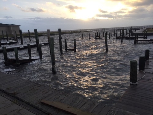 Sunrise over the waters of the boat basin