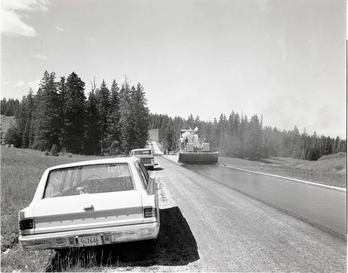 BW Photos of road repairs at Cedar Breaks. Large Format.