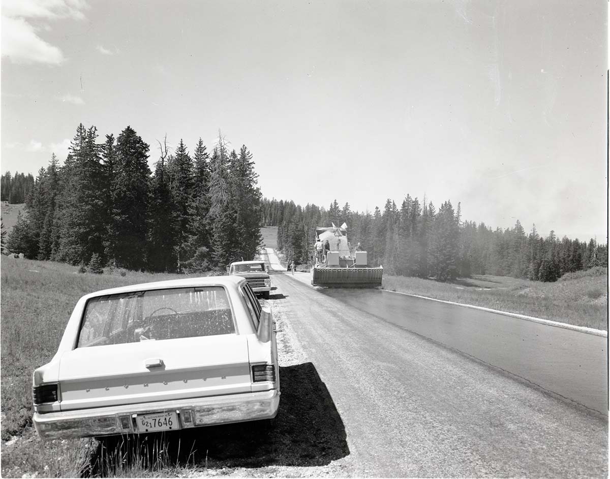 BW Photos of road repairs at Cedar Breaks. Large Format.