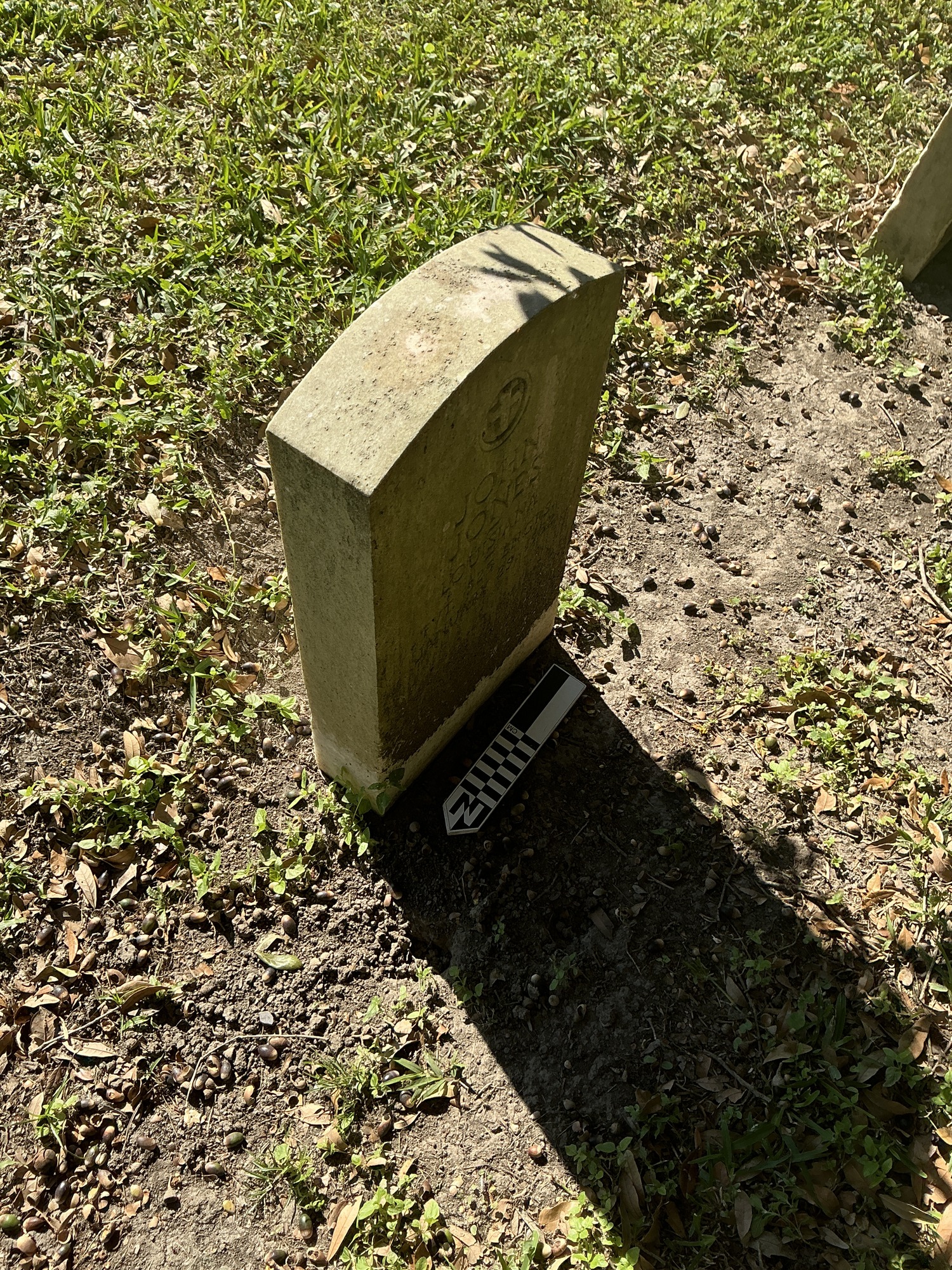 Extra image of upright marble headstone with flat face.