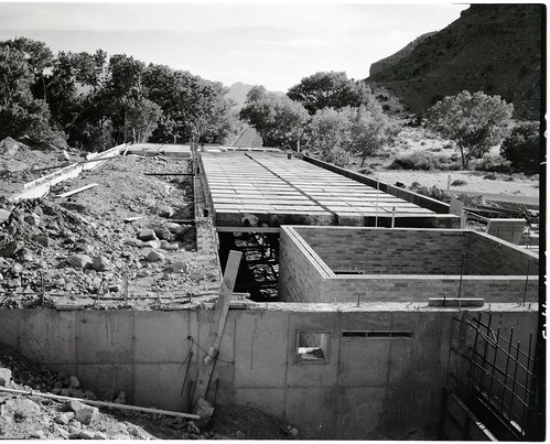 Forms in place for pouring first floor of Mission 66 Visitor Center and Museum.